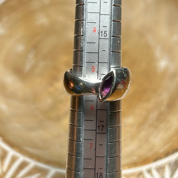 Links of London Purple Amethyst Modern Design 925 Sterling Silver Ring - Picture 16 of 16